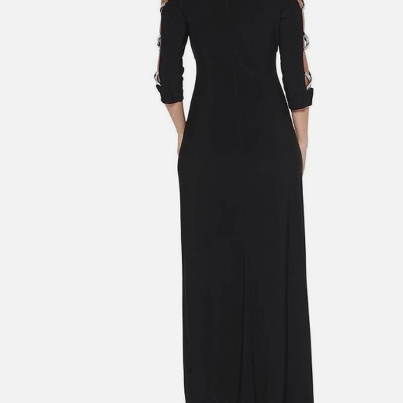 MSK Black Cold Shoulder Long Sleeve Dress - Picture 2 of 7